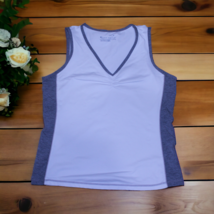 Tek Gear White Grey Women&#39;s Fitness Active Wear Tank Top Size M - £10.24 GBP