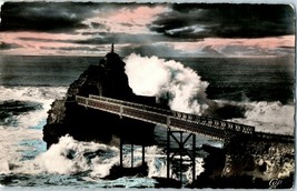 Bridge to The Storm at the Rock Virgin Biarritz France RPPC Postcard - £9.90 GBP