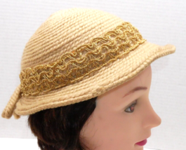 VTG Cloche Hat Needlepoint by Everitt Size Small 20.5&quot; - £14.59 GBP
