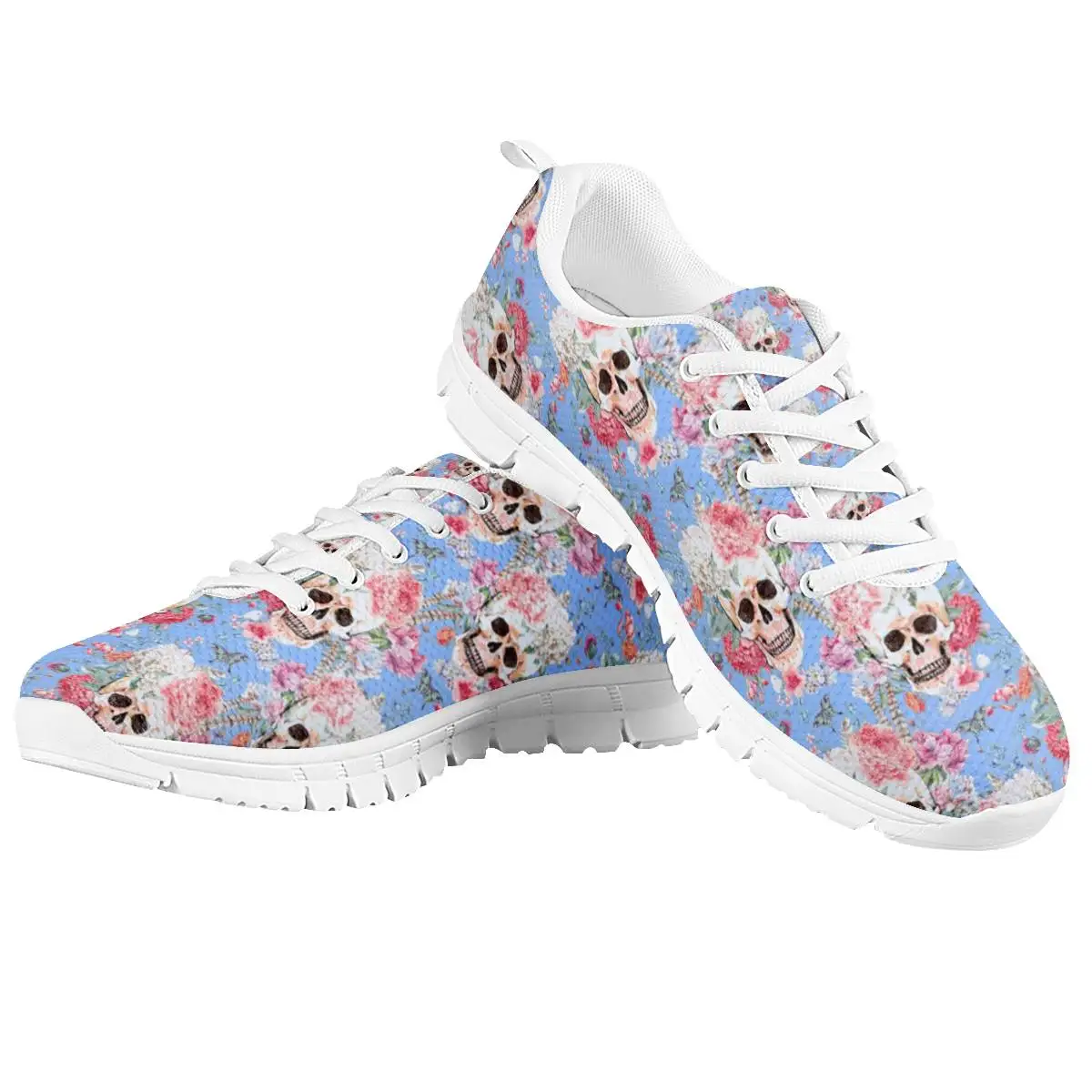 Flowers with Sugar  Print Sneakers Fashion -Up Flats Spring Shoes Ladies Travel  - £191.76 GBP