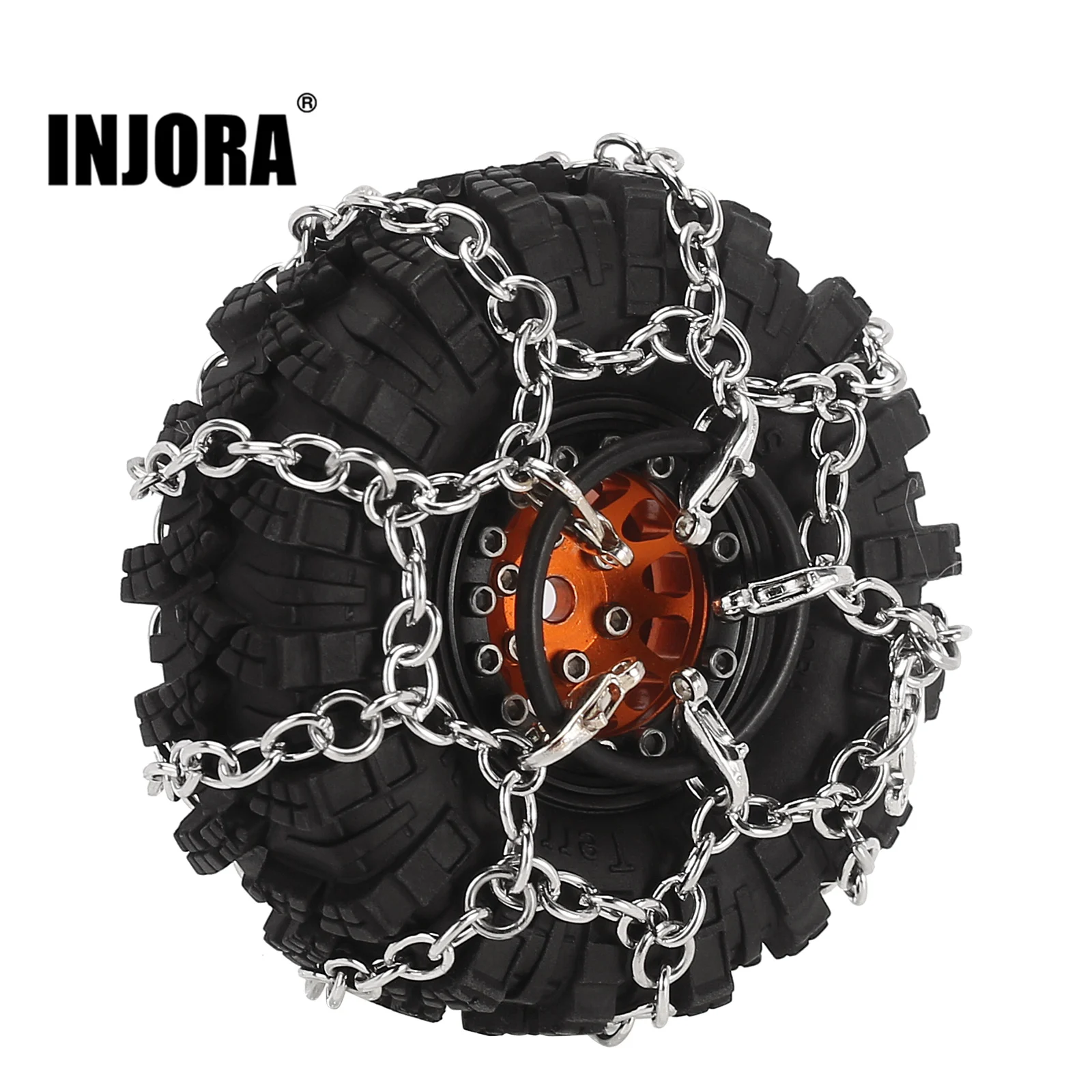 INJORA 55-65mm 1.0 Tires Snow Chain for 1/18 1/24 RC Crawler TRX4M SCX24 FCX24 ( - £12.25 GBP