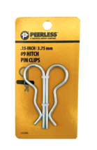 Peerless #9 Zinc Hitch Pin Clips, .15&quot;/3.75mm, Light Duty,  Qty 2 Clips - £4.53 GBP