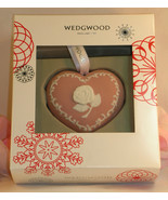 New Wedgwood Pink White Jasperware Breast Cancer Heart Christmas Ornament - £25.96 GBP