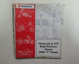2000 Suzuki Moto &amp; Atv Prêt Référence Manuel Y Modèles Usine OEM Livre 00 - £12.13 GBP