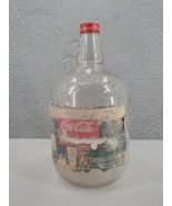 VINTAGE COCA COLA GLASS 1 GALLON SODA FOUNTAIN SYRUP JUG TORN DAMAGED LABEL - £15.72 GBP