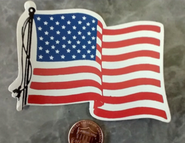 Small Hand made Decal Sticker USA wavy Flag United States of America - £7.92 GBP