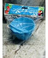 Tiki Beach Bash Luau 8 PC SET 4 ICE CREAM BOWLS 4 SPOONS Blue PLASTIC 2001 - €10,13 EUR