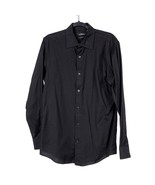 Marc Anthony Dress Shirt M 15.5 Mens Slim Fit Black Long Sleeve Button U... - £13.47 GBP