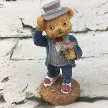 Vintage Teddy Bear Figurine Courting Date Night Collectible Resin  - £7.77 GBP