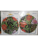 2 Vintage ROYAL LACE DOILIES 8 inch Floral Christmas Holly Print ~ New i... - £6.47 GBP