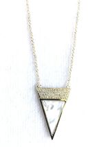 Jardin Pave Cubic Zirconia 18KT Gold Plated Triangle Necklace, 16&quot; + 3&quot; ... - $164.08 MXN
