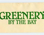 Greenery by the Bay Breakfast Menu 1980;s - $9.90
