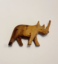 Antique African Hand Carved Wood Rhino 2&quot; Figurine - $35.74