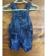 Oshkosh B&#39;gosh Toddler Size 4T Blue Bandana Print Shortalls Denim - $235.03 MXN