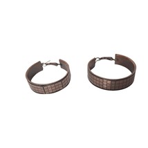 Vintage Boho Copper Tone Metallic Hoop Earrings Womens Costume Jewelry - $12.88