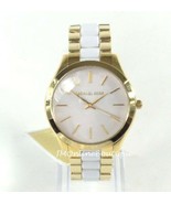 Michael Kors Women’s Slim Runway White Acetate Gold Tone Watch MK4295 - $129.99