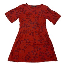 Gudrun Sjoden Short Sleeve Viscose Mini Dress Red Patterned Print - Size XS - $42.57