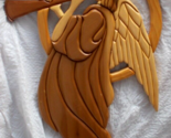 ANGEL Wings &amp; Horn Hand-Crafted Wood Holiday Ready To Hang 21 x 16&quot; - £15.47 GBP