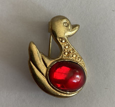 Jelly Belly Red Swan Brooch Pin - $20.00