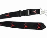 Black and Red Jordan Lanyard Keychain ID Badge Holder Quick release Buckle - $7.99