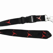 Black and Red Jordan Lanyard Keychain ID Badge Holder Quick release Buckle - $7.99