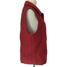 Talbots Quilted Red Vest M Woodland Brass Button Front Pockets Lightweig... - £19.44 GBP