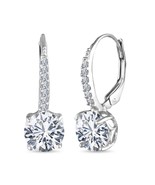 925 Sterling Silver BIS Hallmarked Cubic Zirconia Drop Dangle Leverback ... - £39.21 GBP