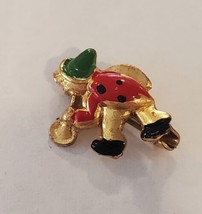 Small Ladybug Child Lapel Hat Pin Tie Tack Goldtone Decorative Jewlery Insect - £15.53 GBP