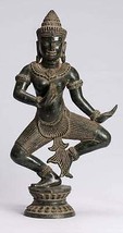 Antigüedad Khmer Estilo Angkor Wat Bronce Bailarín Apsara O Ángel - 44cm... - $862.56