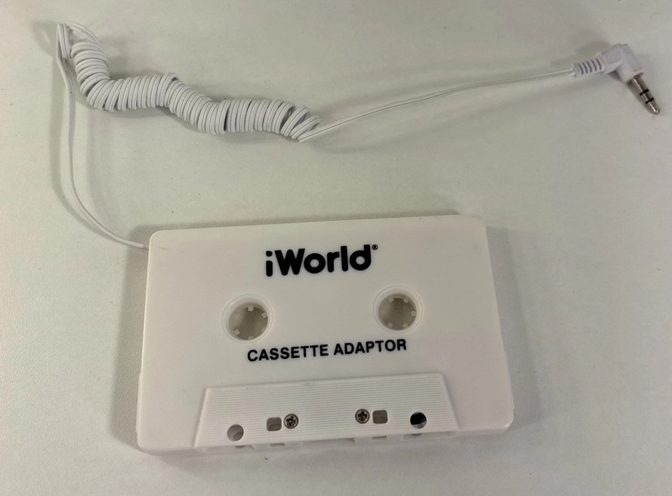 iWorld Cassette Adapter ipod iphone Mp3 Compatible *white” - $4.95