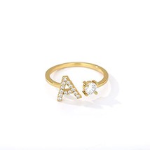 Initial Ring,Letter Ring,Gift for Her,Zircon Ring,Personalized Ring,Mini... - £19.98 GBP