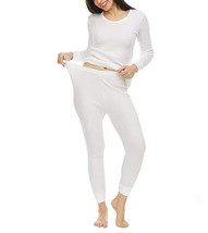 Women&#39;s Cotton Waffle Knit Thermal Underwear Stretch Shirt &amp; Pants 2pc Set XL - £13.06 GBP