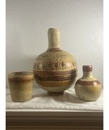 3 Piece Handmade Mexican Pottery Clay Water jug Small Jug Cup Authentic - $97.09 CAD