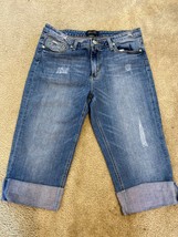 Seven 7 Women&#39;s Size 14 Capri Jeans  Blue Cotton Blend - £12.35 GBP