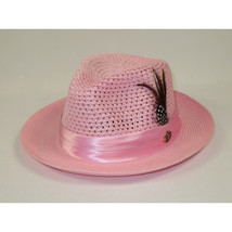 Men's Summer Spring Braid Straw style Hat by BRUNO CAPELO JULIAN JU902 Pink image 3