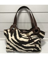 Michael Kors Bag Zebra Print Large Canvas Fashion Tote Shoulder Bag Vtg - £46.51 GBP