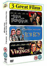 The Man In The Iron Mask/Rob Roy/The Vikings DVD (2007) Liam Neeson, Pre-Owned R - £15.02 GBP