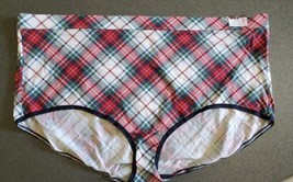 Lane Bryant CACIQUE Cotton Brief Panty RED PLAID Tartan Checker Plus 30/... - $15.03