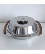 Nord-Steel Stainless Steel Serving Bowl with Lid, Teak Handles, Danish MCM - £19.01 GBP