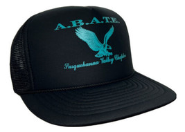 Vintage ABATE Hat Cap Susquehanna Valley Snap Back Black Motorcycle Trucker Mens - £15.58 GBP