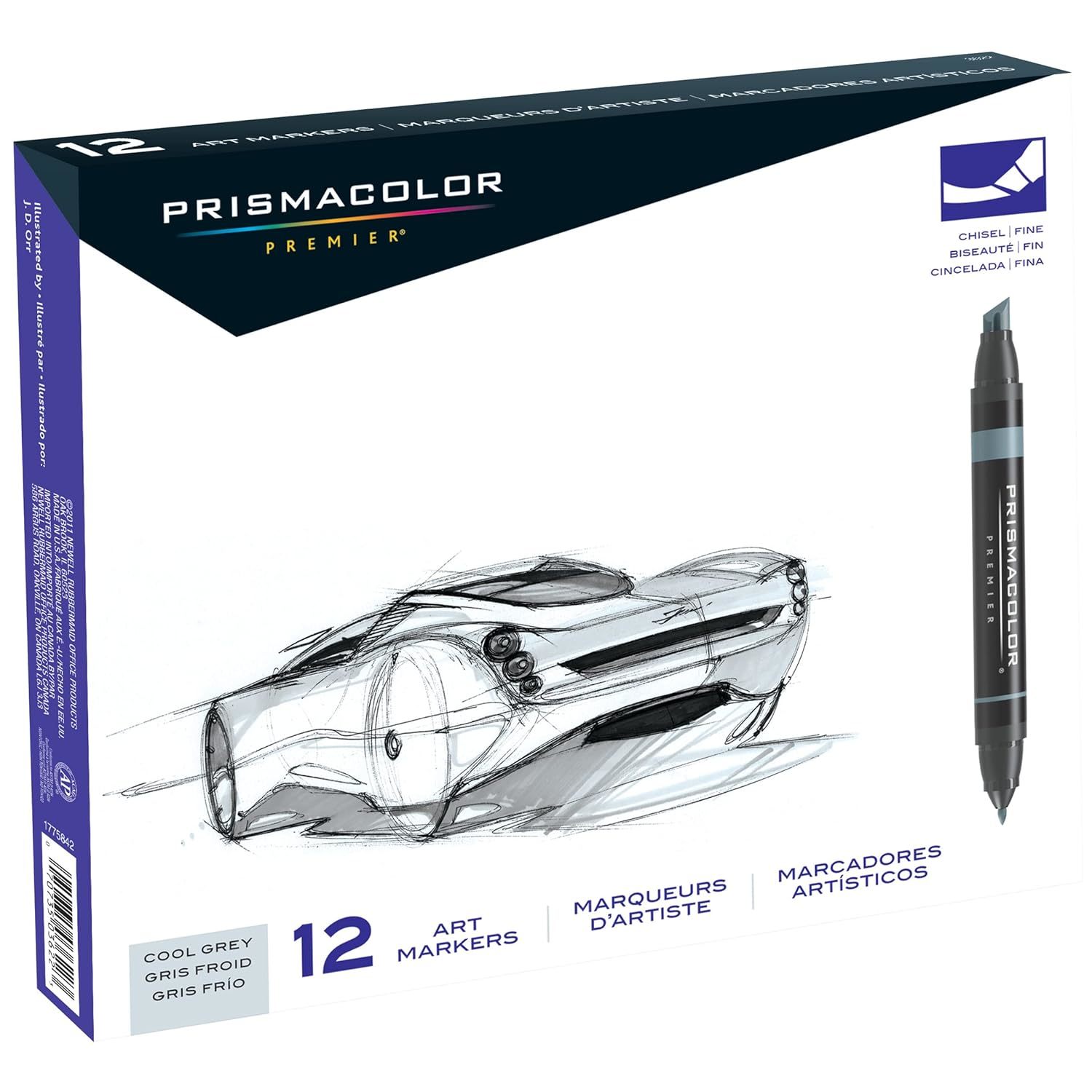 Primary image for Prismacolor 3622 Premier Double-Ended Art Markers, Fine and Chisel Tip, Cool Gre