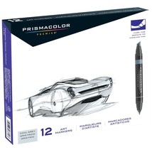 Prismacolor 3622 Premier Double-Ended Art Markers, Fine and Chisel Tip, Cool Gre - $53.19
