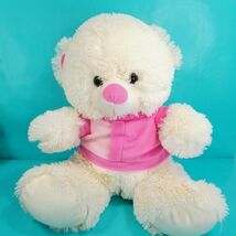 Teddy Bear Light Brown Pink Nose Ears Stuffed Animal Plush 14” Large Sof... - $23.69 CAD