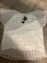 Blooming Jelly Light Blue Textured Dot Overlay Top/Blouse ~ Large ~ Poly... - $14.85