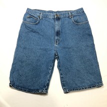 Vintage Budweiser Jeans Shorts Jorts Mens 36 Blue Denim King Of Beers Above Knee - £22.04 GBP