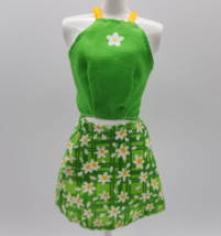 Vtg 1998 Mattel Barbie Fashion Favorites Outfit - Green Daisy Skirt &amp; Shirt - £7.64 GBP