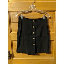 Gianni Bini Skirt S Small Black Stretch Texture Lined Button Snaps - £15.16 GBP