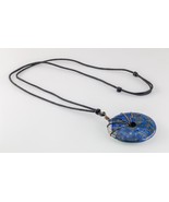 Magnifique Lourd Lapis Lazuli Sculptée Disque Pendentif Avec Argent Fil ... - $5,173.31 MXN