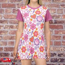 Peace and Love T-Shirt Dress Cute Hippie Beach - $43.90+
