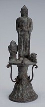 Antigüedad Indonesio Estilo Standing Bronce Javanés Adoration Buda - 21cm/20.3cm - £493.73 GBP
